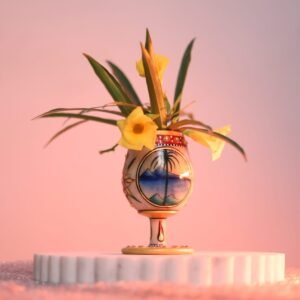 Handcrafted Marble Decorative Glass Vase