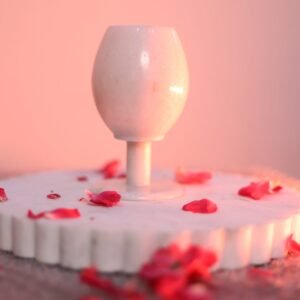 Elegant White Marble Goblet Decor Piece