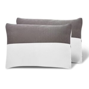 Sleeping Pillow Set of 2 with Adjustable Height (27 x 16 Inch)