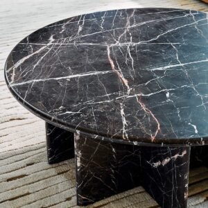 Obsidian Veil – Imported NSL Marble Center Table
