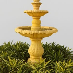 Lotus Crown Jaisalmer Sandstone Fountain – 4ft