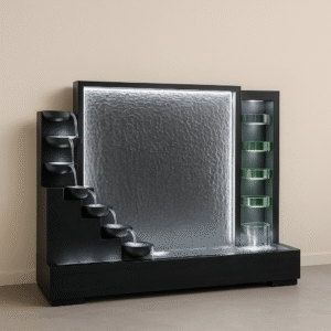 Cascade Luxe Copper Black Granite Fountain – 6x4 ft
