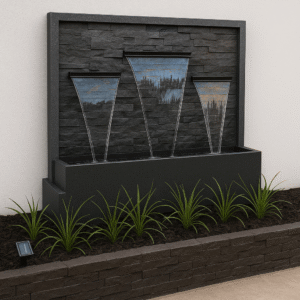 TriCascade Z Black Granite Fountain – 6x4 ft