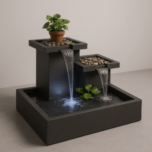 ZenSteps Coin Black Granite Fountain