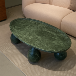 TWD Verde Spider Oval Marble Coffee Table