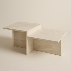 Terra Linea – Travertine Offset Coffee Table