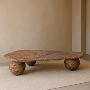 Earthform Muse – Sculpted Brown Marble Table